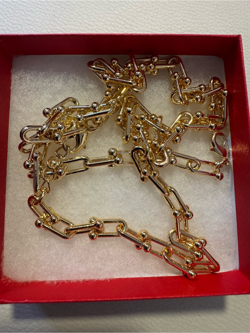 Gold Ball Accent Link Necklace - Women Jewelry